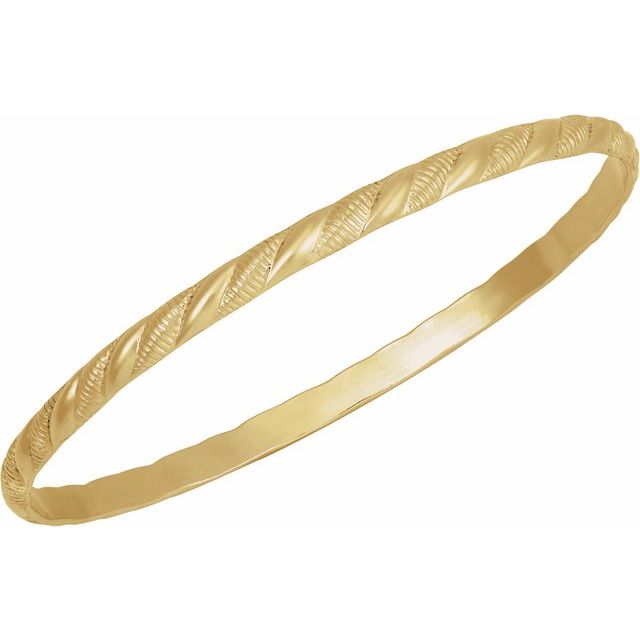 14K Yellow Gold-Filled 4.5 mm Twisted Bangle 8" Bracelet