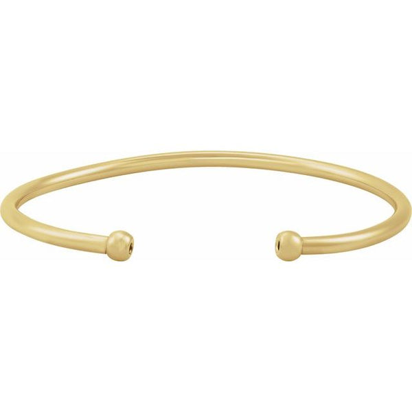 14K Yellow Gold-Filled 3 mm Cuff 6" Bracelet