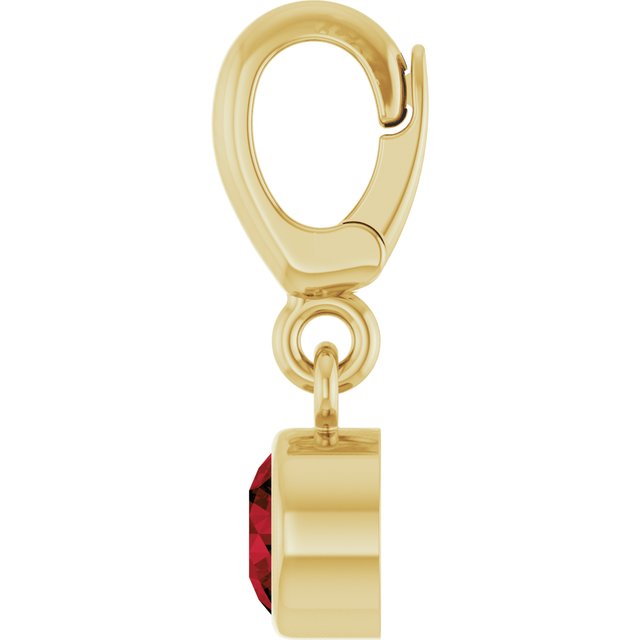 14K Yellow Gold Natural Mozambique Garnet Charm/Pendant