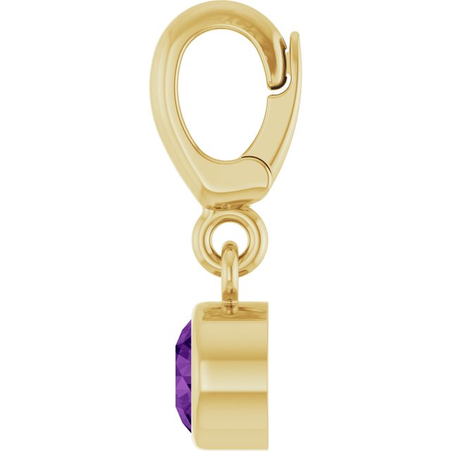 14K Yellow Gold Natural Amethyst Charm/Pendant