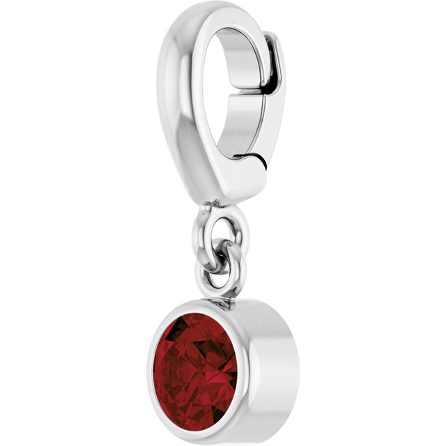 Sterling Silver Natural Mozambique Garnet Charm/Pendant