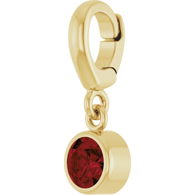 14K Yellow Gold Natural Mozambique Garnet Charm/Pendant