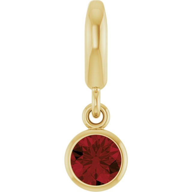 14K Yellow Gold Natural Mozambique Garnet Charm/Pendant