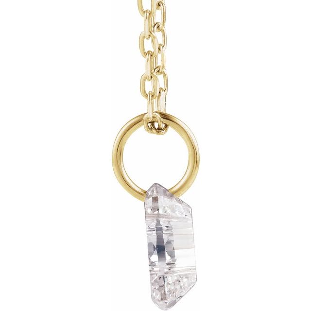 14K Yellow Gold 1/2  CT Lab-Grown Diamond Initial C 18" Necklace