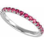 Sterling Silver Lab-Grown Ruby Stackable Ring