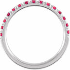 14K White Gold Natural Ruby Stackable Ring