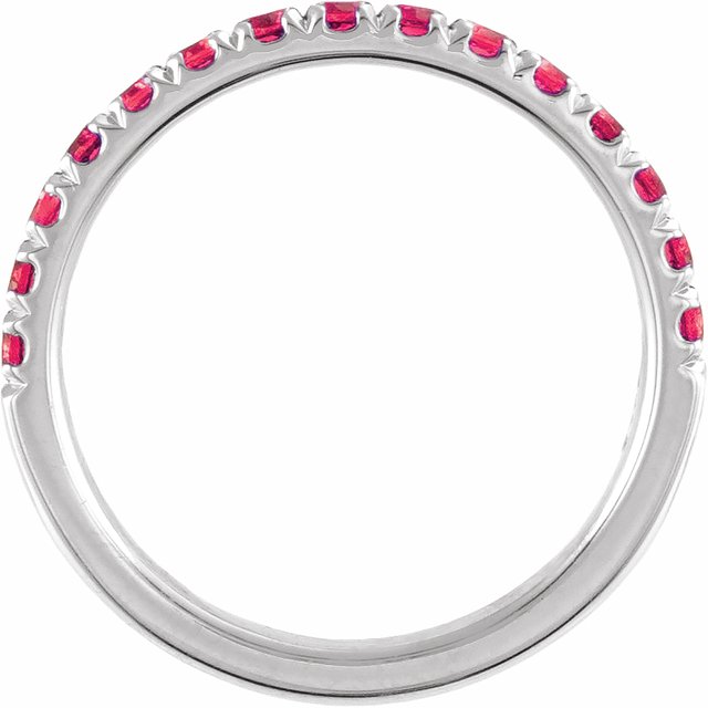 14K White Gold Natural Ruby Stackable Ring