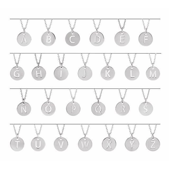 14K White Gold Initial A 16-18" Necklace