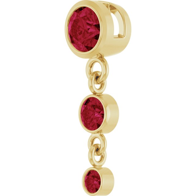 14K Yellow Gold Lab-Grown Ruby Pendant