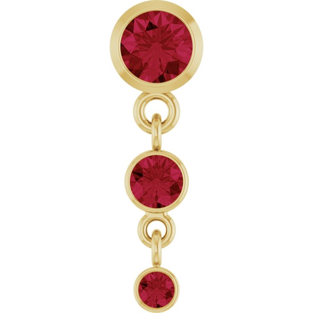14K Yellow Gold Lab-Grown Ruby Pendant