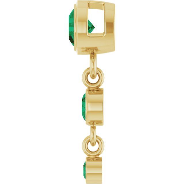 14K Yellow Gold Lab-Grown Emerald Pendant