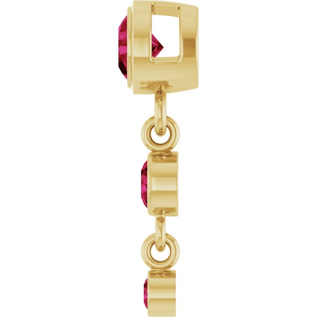 14K Yellow Gold Lab-Grown Ruby Pendant