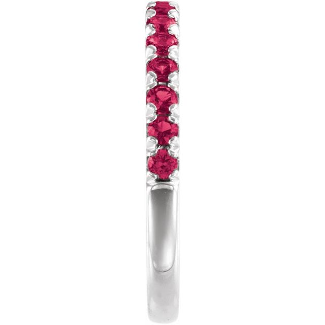 Sterling Silver Lab-Grown Ruby Stackable Ring