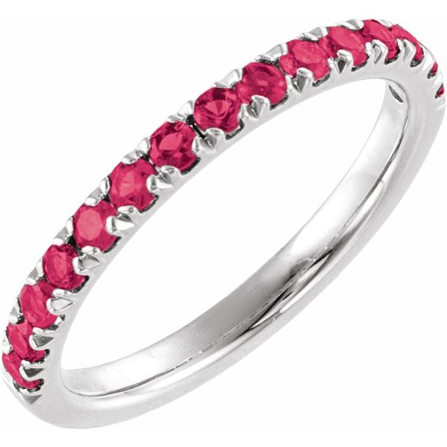 Sterling Silver Lab-Grown Ruby Stackable Ring