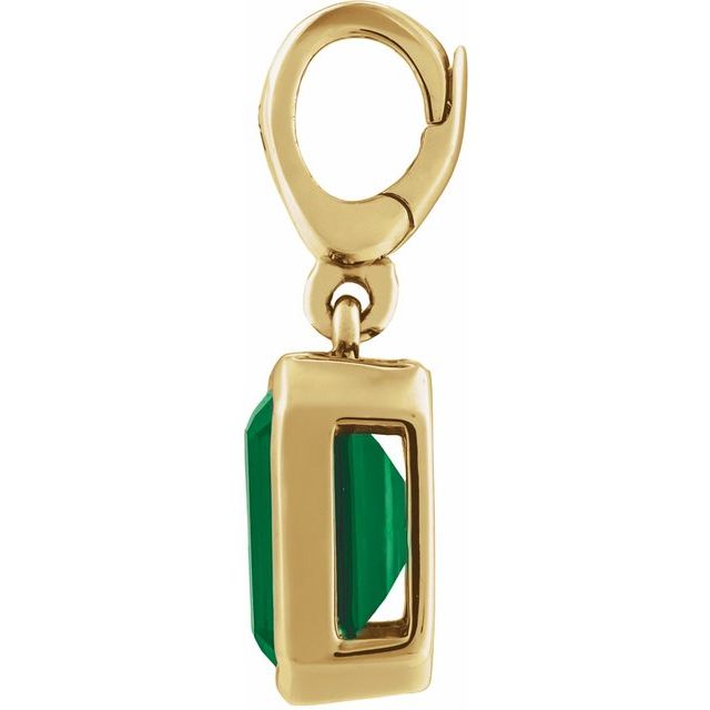 14K Yellow Gold Natural Emerald Charm/Pendant