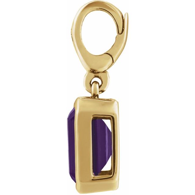 14K Yellow Gold Natural Amethyst Charm/Pendant
