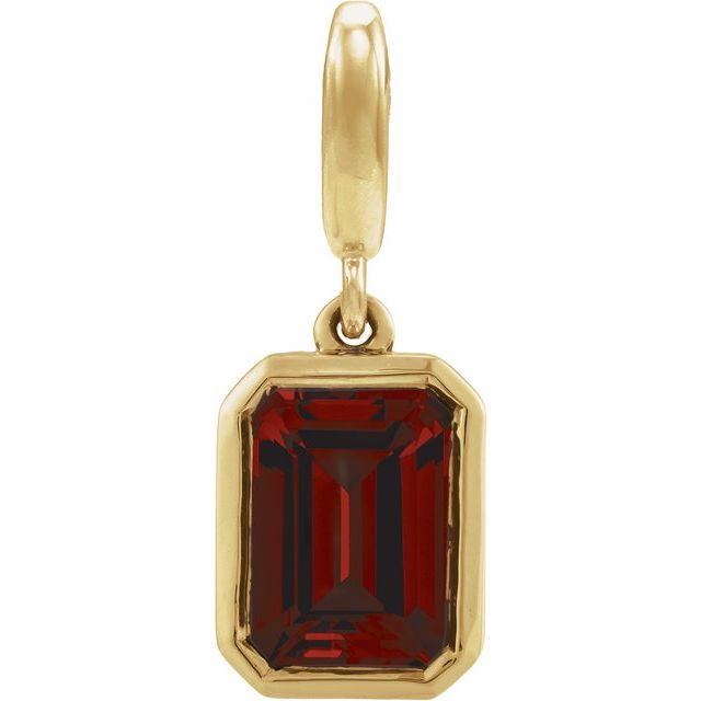 14K Yellow Gold Natural Mozambique Garnet Charm/Pendant