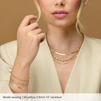 14K White Gold 2.8 mm Flexible Herringbone 16" Chain