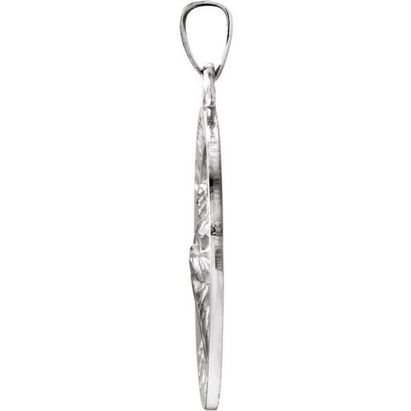 14K White Gold 22 mm Round St. Jude Thaddeus Medal