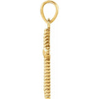 14K Yellow Gold 17.5x11.3 mm Rope Cross Pendant  