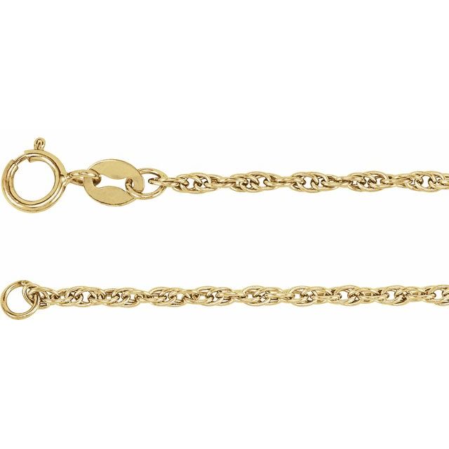 14K Yellow Gold-Filled 1.75 mm Rope 7" Chain
