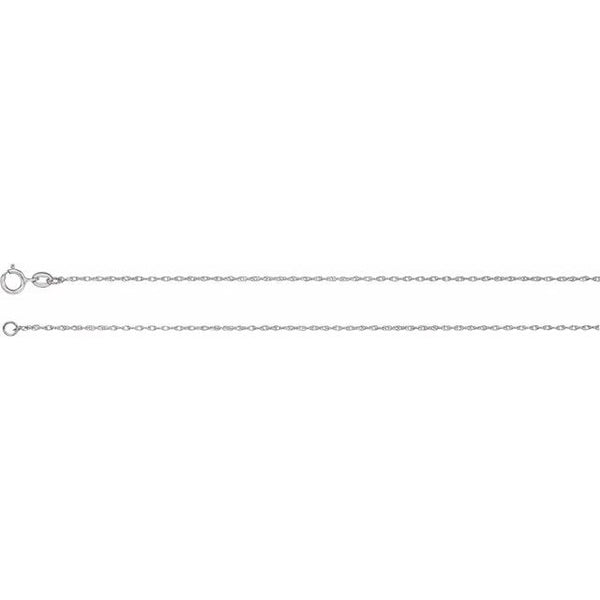 14K White Gold 1 mm Rope 7" Chain