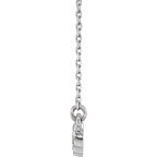 14K White Gold .07 CTW Natural Diamond Bezel-Set 16-18" Necklace