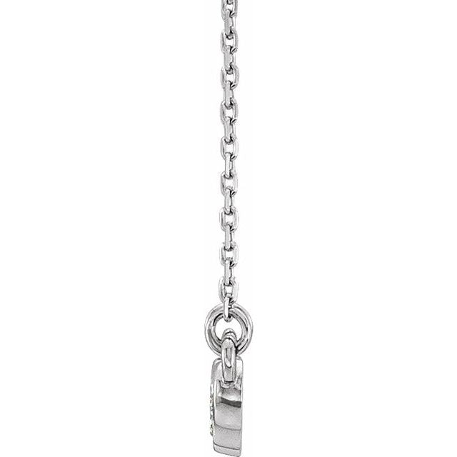 14K White Gold .07 CTW Natural Diamond Bezel-Set 16-18" Necklace