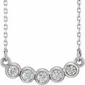 14K White Gold .07 CTW Natural Diamond Bezel-Set 16-18" Necklace