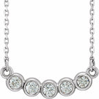 14K White Gold .07 CTW Natural Diamond Bezel-Set 16-18" Necklace