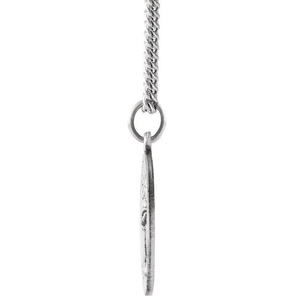Sterling Silver 15 mm Round St. Raphael 18" Necklace