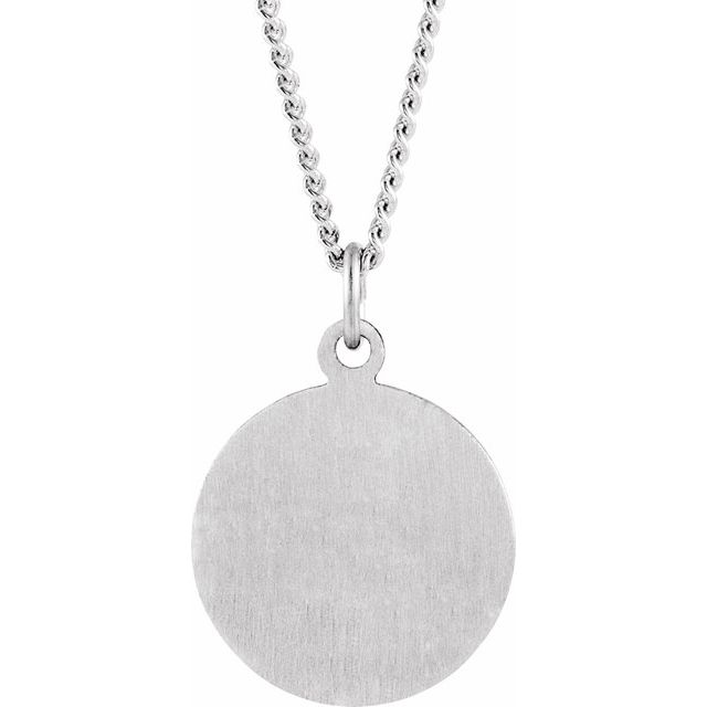 Sterling Silver 18 mm Round St. Luke Medal 18" Necklace 