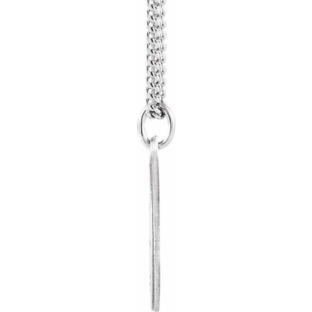 Sterling Silver 18 mm Round St. Luke Medal 18" Necklace 