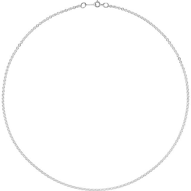 Rhodium-Plated Sterling Silver 2.1 mm Cable 18" Chain