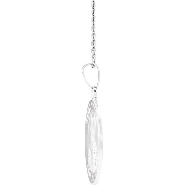Sterling Silver St. Nicholas Medal 18" Necklace