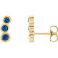 14K Yellow Gold Natural Blue Sapphire Ear Climbers
