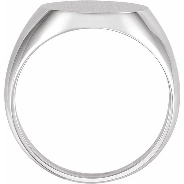 Sterling Silver 22x20 mm Oval Signet Ring