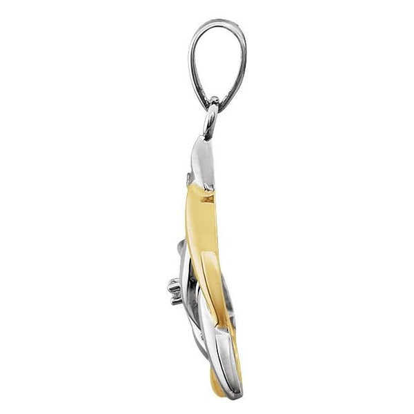 14K White/Yellow Gold .004 CT Natural Diamond Celtic-Inspired Pendant