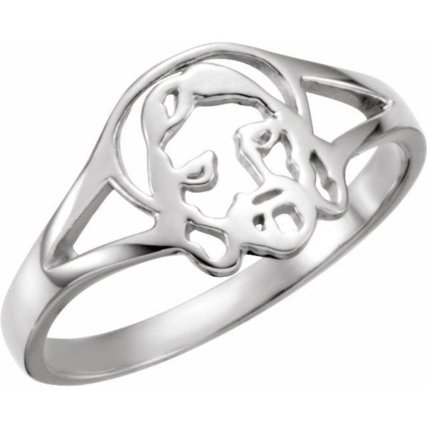 Sterling Silver Face of Jesus Ring
