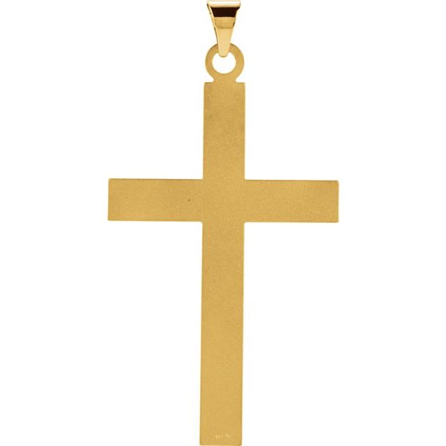 14K Yellow Gold 49.4x25 mm Cross Pendant