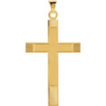 14K Yellow Gold 49.4x25 mm Cross Pendant