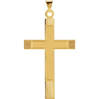 14K Yellow Gold 49.4x25 mm Cross Pendant