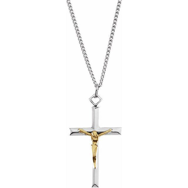 Sterling Silver 29x18 mm Crucifix 24" Necklace  