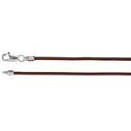 Sterling Silver 1.5 mm Dark Brown Leather 20" Cord