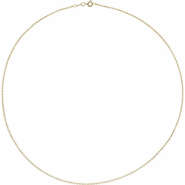 10K Yellow Gold 1 mm Diamond-Cut Cable 16" Chain 