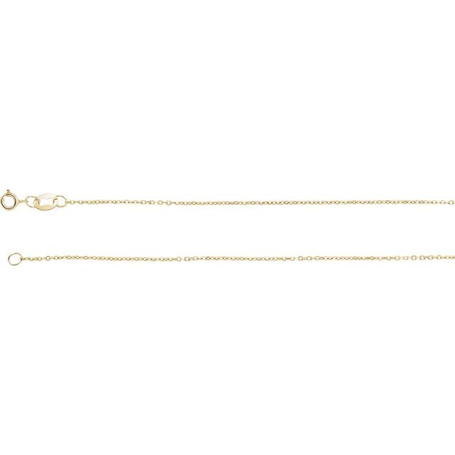 10K Yellow Gold 1 mm Diamond-Cut Cable 16" Chain 