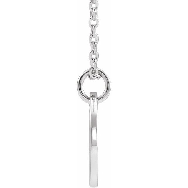 14K White Gold Initial A 16-18" Necklace