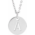 14K White Gold Initial A 16-18" Necklace