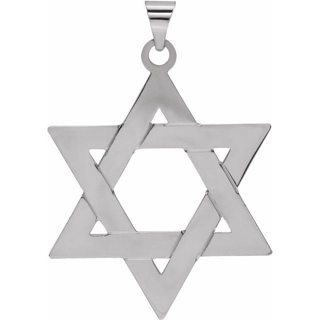 Sterling Silver 32x26 mm Star of David Pendant