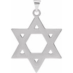 Sterling Silver 32x26 mm Star of David Pendant